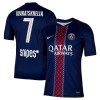Camisolas Paris Saint-Germain Kvaratskhelia 7 1º Equipamento Principal 2025-26 Manga Curta
